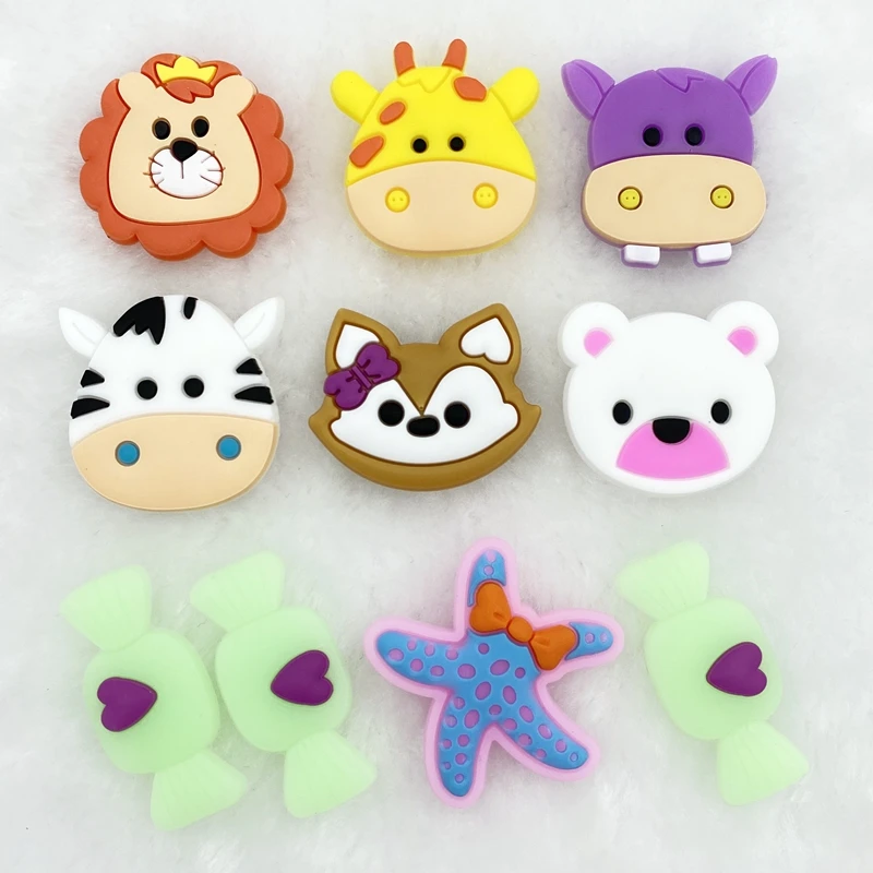 

10pcs cute PVC Animal Brain flexible glue Flat back DIY Scrapbook Embellishment Phone Craft Decoration D61