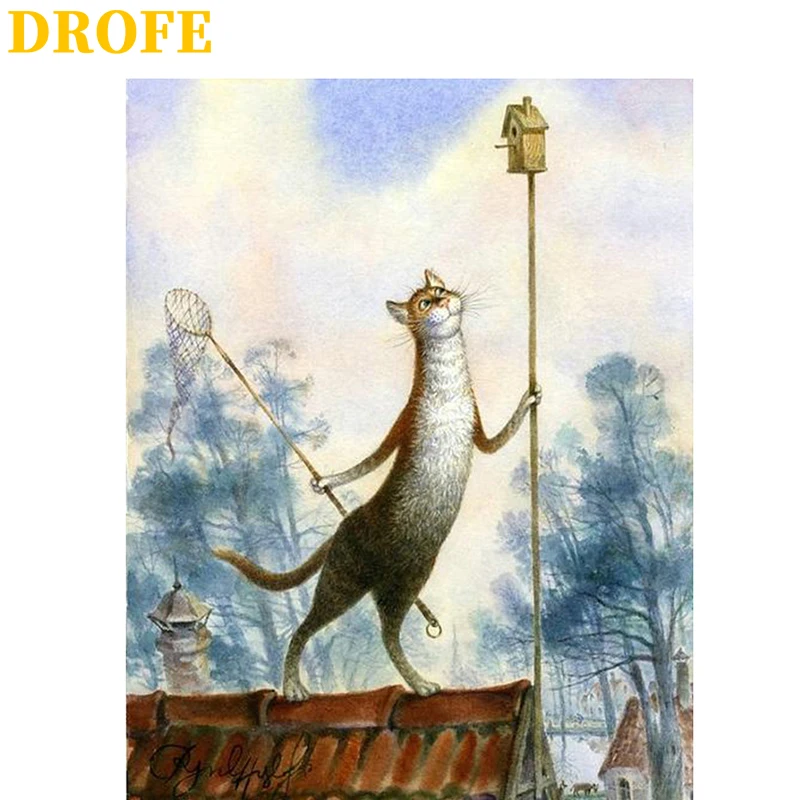 

DROFE DIY рамка снежные лошади живопись по номерам Современная роспись акриловый пигмент уникальное украшение для дома ручной подарок 40x50cm