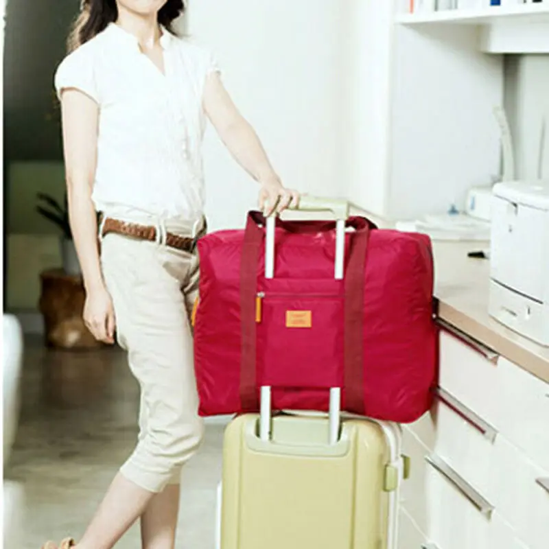 

Foldable Waterproof Travel Luggage Bag Travel Sport Duffle Tote Holiday Trip Large Capacity Nylon Travel Bag Solid Zipper