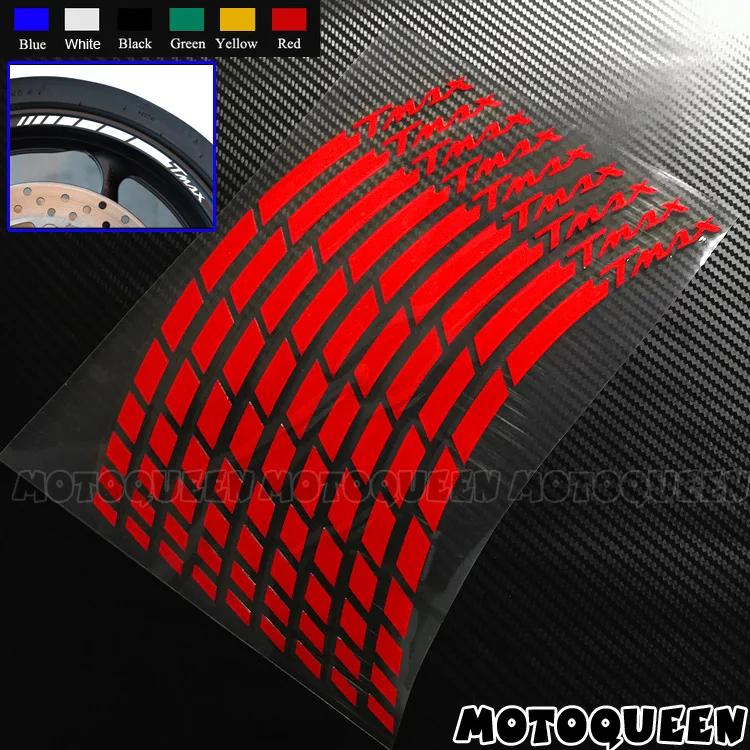 16X Motorcycle Wheel Rims Tire Decorative Decals Reflective Stripe Stickers Waterproof For YAMAHA TMAX500 TMAX530 TMAX 500 530