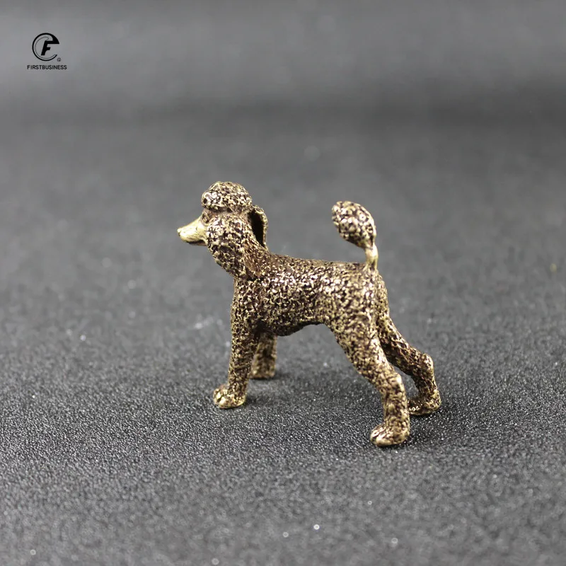 Статуя милой собаки фэн-шуй из чистой меди бронзовая стойка статуэтки пуделя