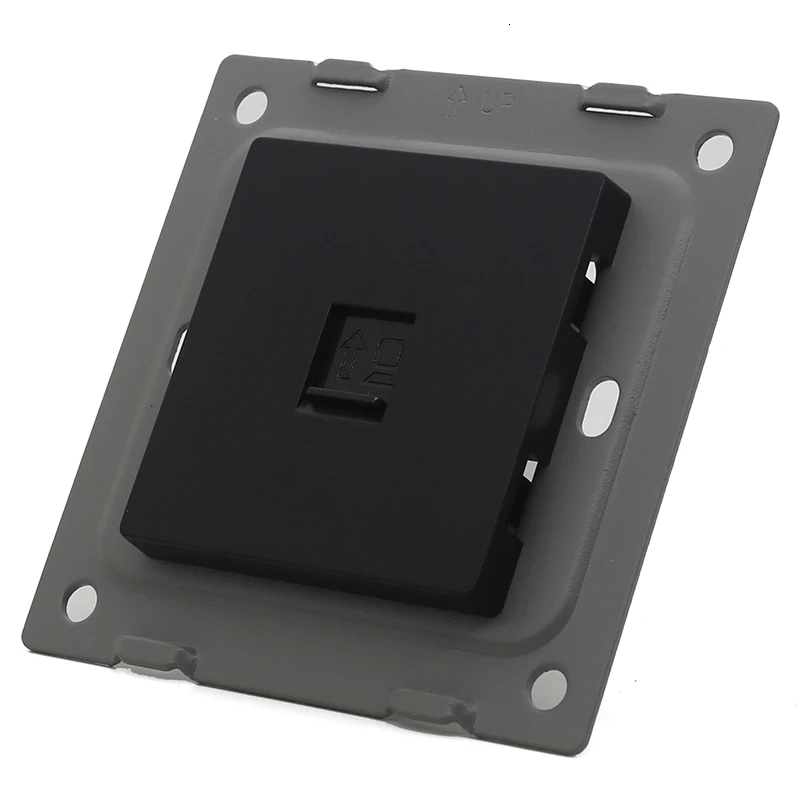Black Glass Panel Network Socket Same Color As Touch Switch Customizable Siamese & | Обустройство дома