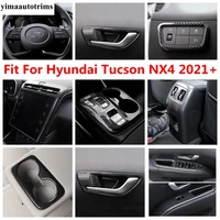 head light lamp window lift button steering wheel gear air cover trim for hyundai tucson nx4 2021 2022 carbon fiber accessories