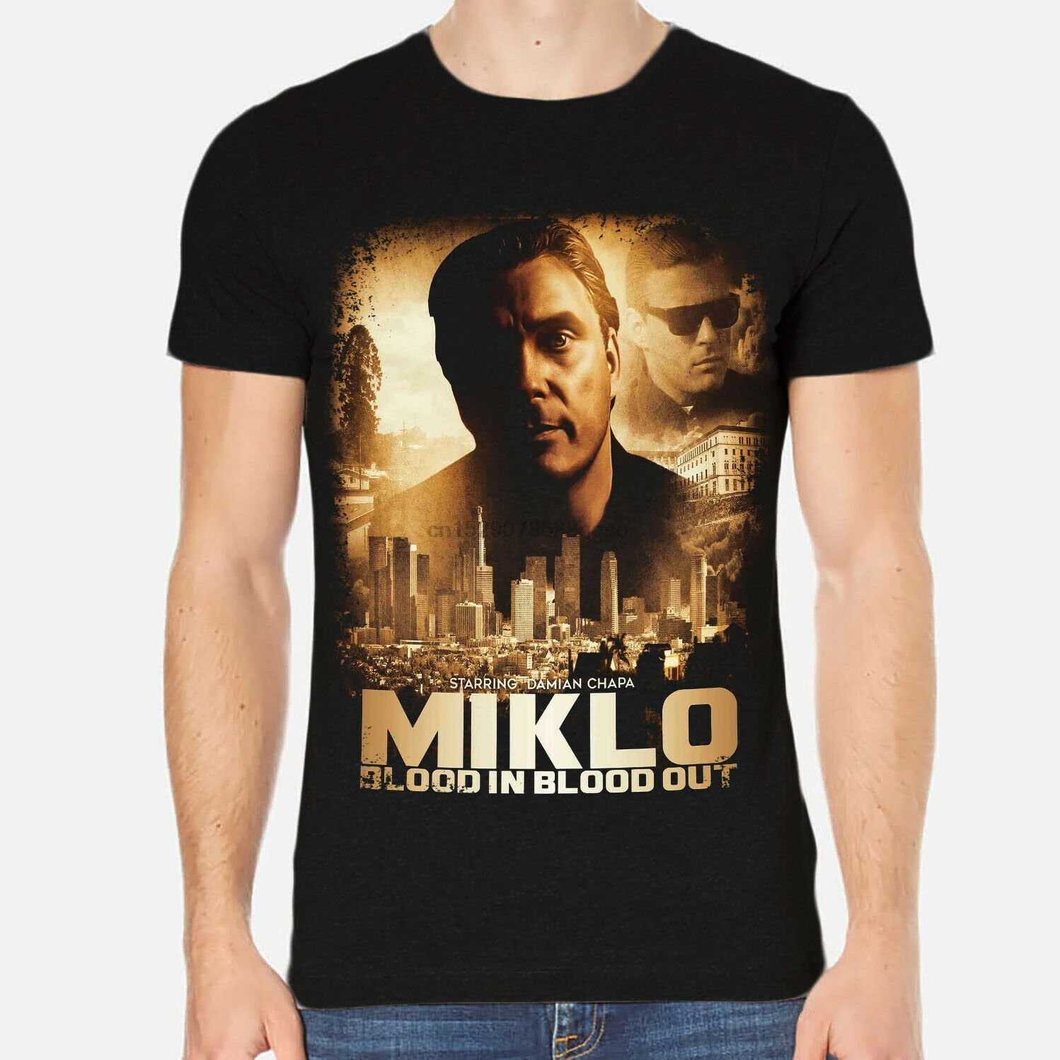Miklo крови в Мужская футболка черная одежда 6 A 019Cool Повседневная модная унисекс