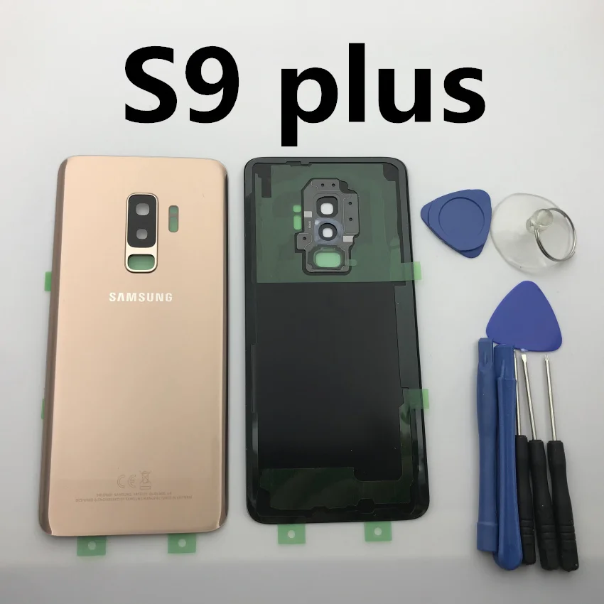 s9 plus gold Замена оригинальной задней панели батареи Стекло задняя дверь Крышка для samsung Galaxy s9 s9+ edge plus G960 G960F G965 G965F+ инструмент - Цвет: s9 plus gold