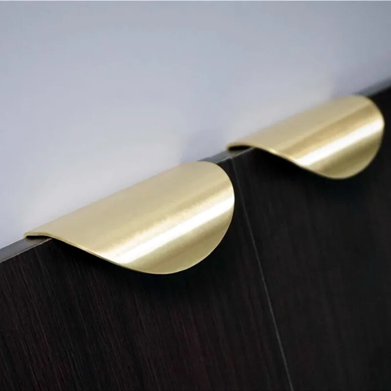 5pcs solid brass cabinet pulls gold furniture handles kitchen door handle copper drawer pull knobs modern style cupboard handles free global shipping