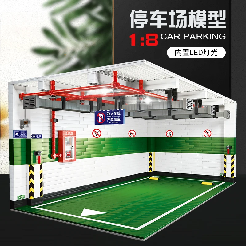 

MOC Idea City Series Underground Car Parking Led Light Model Building Blocks Bricks Compatible Lepins Technic Kids Toys DIY Gift