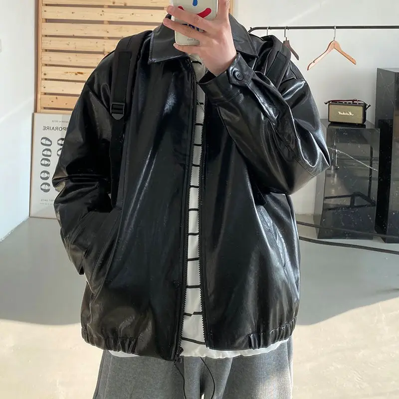 

Куртка мужская кожаная в винтажном стиле, осень 2022