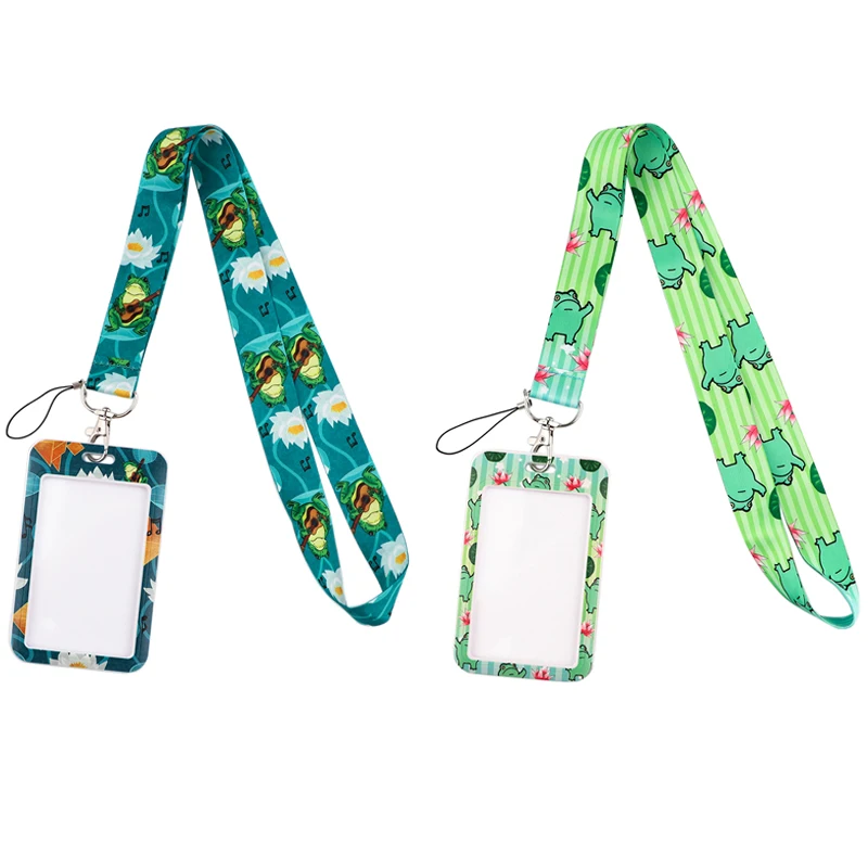 

20pcs/lot G1884 Cartoon Frog Lanyard Keychain key Badge Mobile Phone Rope Lanyard With Kawaii Card Holder Cover