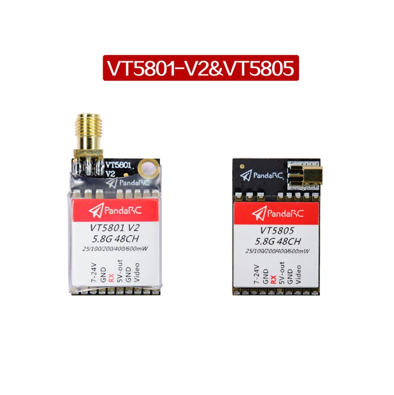 

PandaRC VT5801 V2 VT5805 FPV Video Transmitter 5.8G 48CH 25/100/200/400/600mW Switchable OSD adjustable SMA MMCX VTX