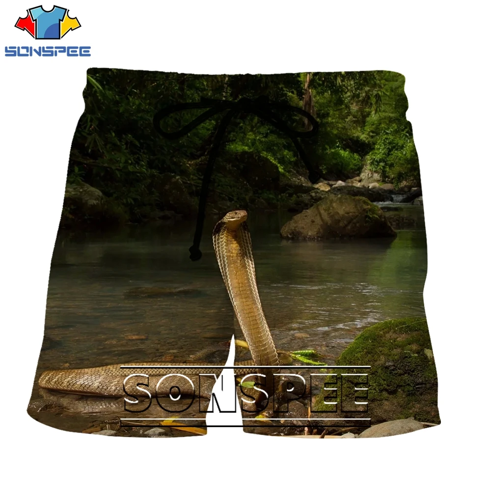 

SONSPEE Fashion Hot Sale Thriller Cobra Python Pattern 3D Printing Men's Shorts Summer Creative Personality Casual Hip Hop