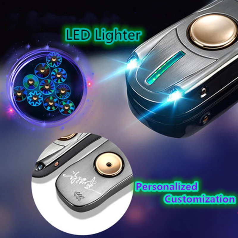 Electric lighters fidget spinner windproof USB rechargeable smoking accessories sports car model cigarette lighter men gift | Дом и сад