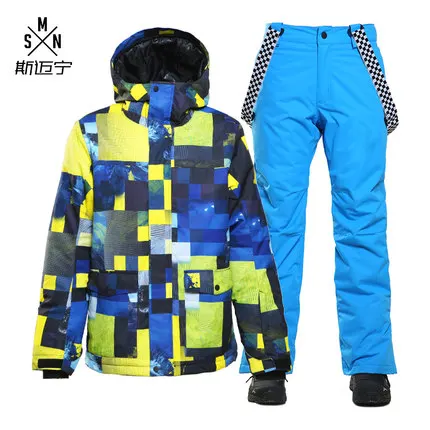 2020 супер теплая Мужская лыжная куртка брюки лыжный костюм Одежда для сноуборда