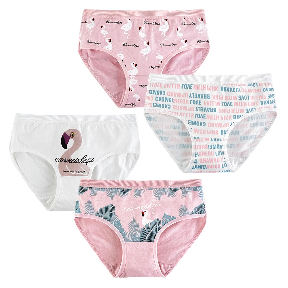 UW906 Girls paities 4 шт./лот; детская одежда; хлопковые трусы для девочек; детские трусы-боксеры; трусы для подростков; От 10 до 20 лет - Цвет: UW906 Girls paities