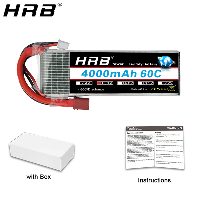 HRB 3S 11,1 V 4000mah Lipo батарея T Deans XT60 TRX XT90 EC5 для гоночного самолета 4WD автомобиль монстр грузовик приманка лодка RC запчасти 60C DIY