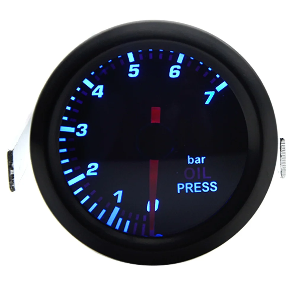 Oil pressure BAR 52 мм Boost/вакуум/Температура воды/Температура масла/Масляный Пресс/Напряжение/Тахометр/соотношение топлива воздуха/прибор для измерения температуры выхлопных газов аналоговый синий светодиод+ щупы датчика - Цвет: Oil pressure BAR