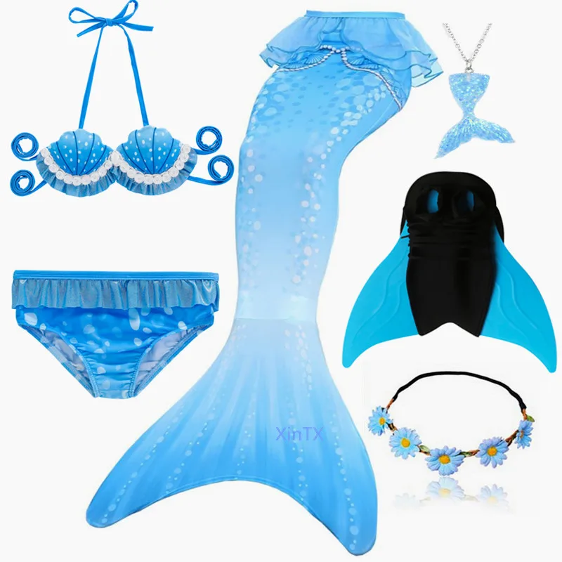 Новинка! Женский купальный костюм с хвостом русалки моноластами для детей летнее