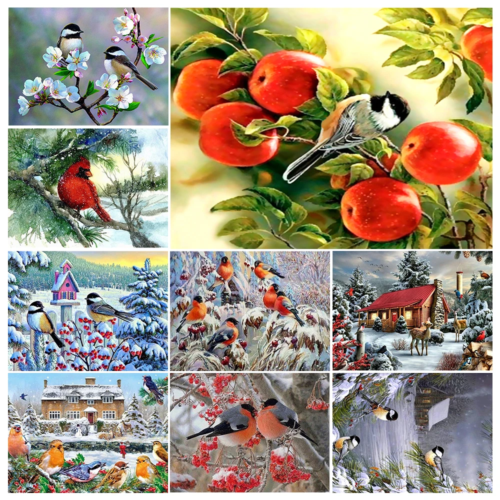 

5D DIY Diamond Painting Full Square/Round Drill Animal Colorful Bird Embroidery Cross Stitch Kit Home Mosaic Decor Holiday Gift