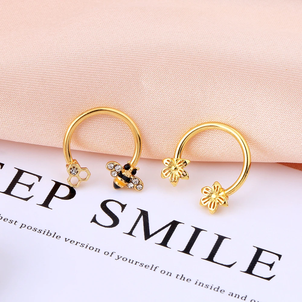 Тело панк 16G пирсинг подковы Бриллиантовая подковка кольцо перегородка серьга в