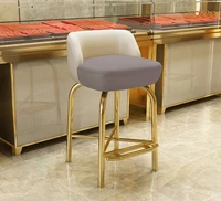 chinafurniture manufacturing factory modern light luxury leather stainless steel foot bar stool