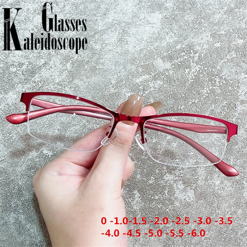Очки с полуоправой для близорукости мужчин и женщин оптические аксессуары