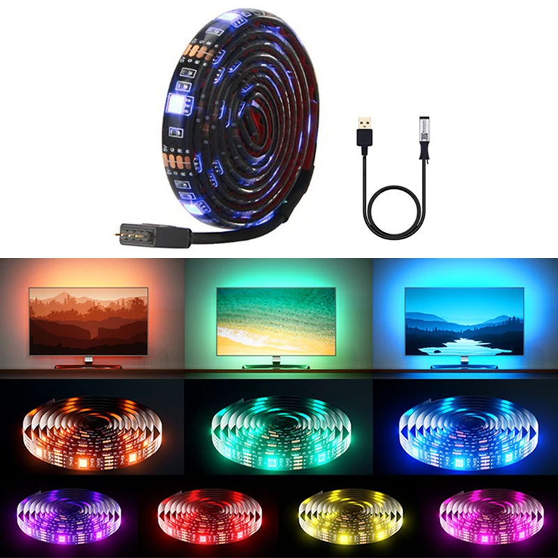 

Светодиодная лента с управлением через приложение, RGB лента, лампа, светодиодная лента для телевизора, декор для фона телевизора, декоративн...