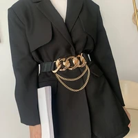80 hot sale fashion waist belt for blazer coat women elastic waist belt all match dress waistband metal buckle coat accessories