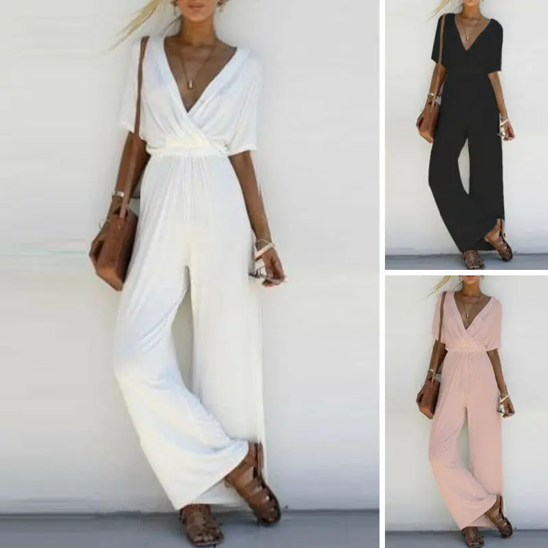 

Женский облегающий Летний комбинезон, комбинезон с запахом и оборками, брюки с широкими штанинами, комбинезоны, накидка на бикини