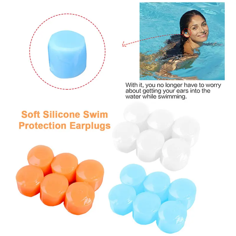 Водонепроницаемые 6 шт Силиконовые Мягкие затычки для ушей защитные ушные