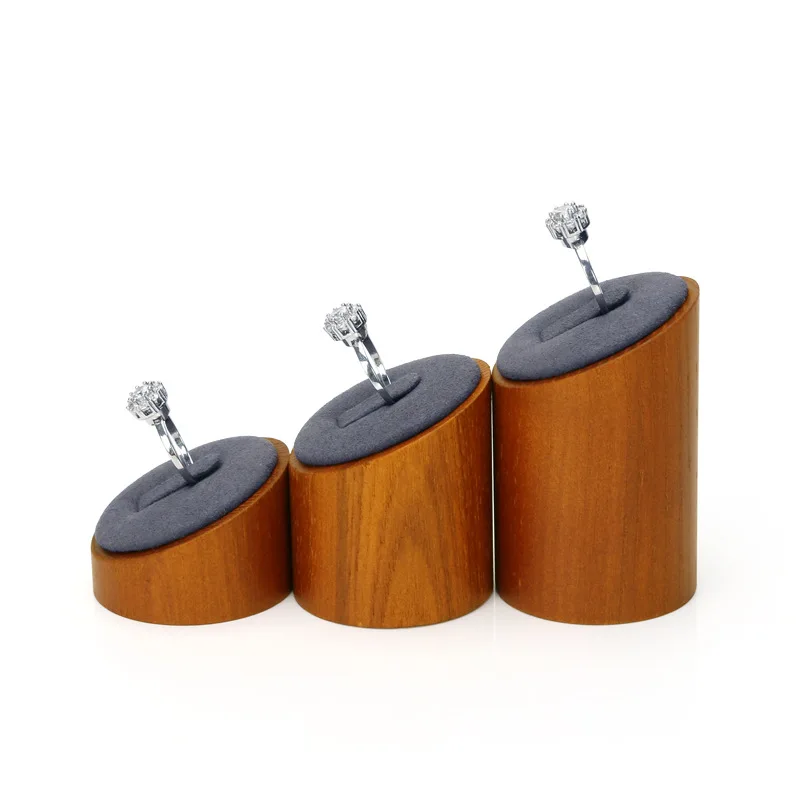 Solid wood ring display stand factory direct sales jewelry jewelry high school low jewelry prop storage stall display shelf