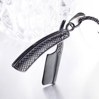 trendy punk hip hop barber knife pendant necklace mens necklace new fashion metal accessories party jewelry wholesale