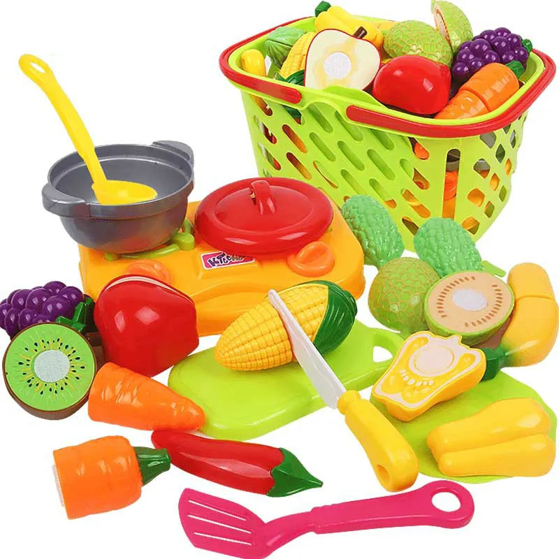 

Children's Simulation Kitchen Toys Mini Fruit and Vegetable Cognition Pretend Play House Toys for Girls Miniature Food Cute Gift