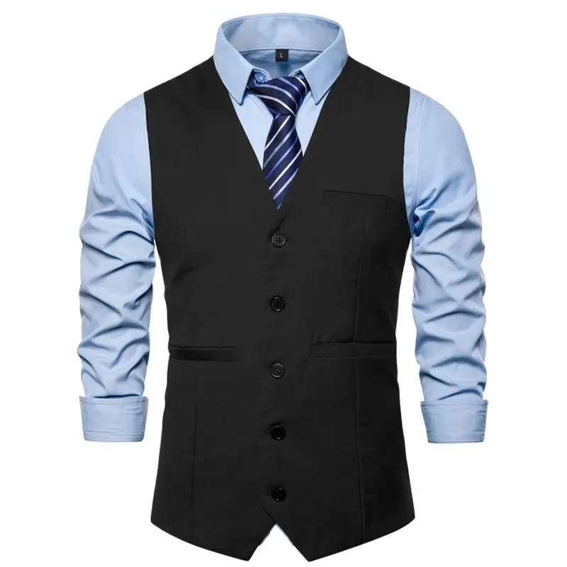

Men's Vest,Four Seasons Popular, Men's Suit Vest, Solid Color, Button Door, Pocket Decoration, Casual Vest, Nine Colors, S-3XL