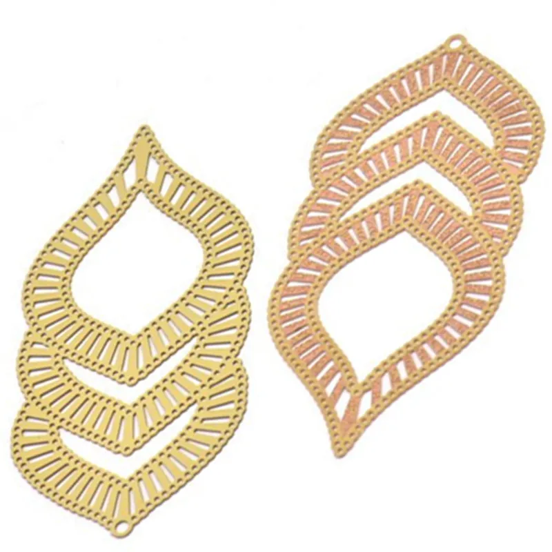 6 шт., соединители для сережек из сырой латуни, ожерелье с подвеской (без никеля и свинца), (60x29 мм), E432