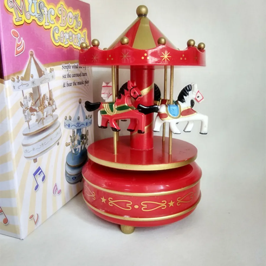 Круглые музыкальные шкатулки Merry-go-round, Геометрическая музыкальная декорация для детской комнаты, подарки унисекс, Деревянная Рождественская карусель, коробка для дома, декорация lf676