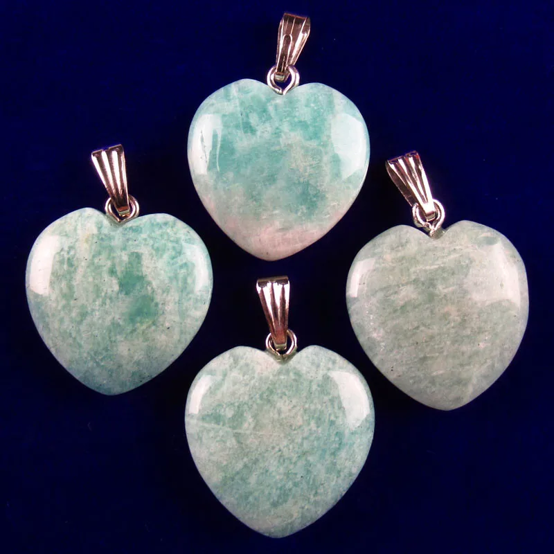 

16g 5Pcs Natural Hemimorphite Heart Pendant Bead 20x20x7mm SH6538