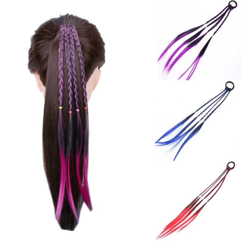 

fashion elastic hair bands for girls rubber bands for hair Twist Braid colorful Hair Ties For Girls Kids hair accessory