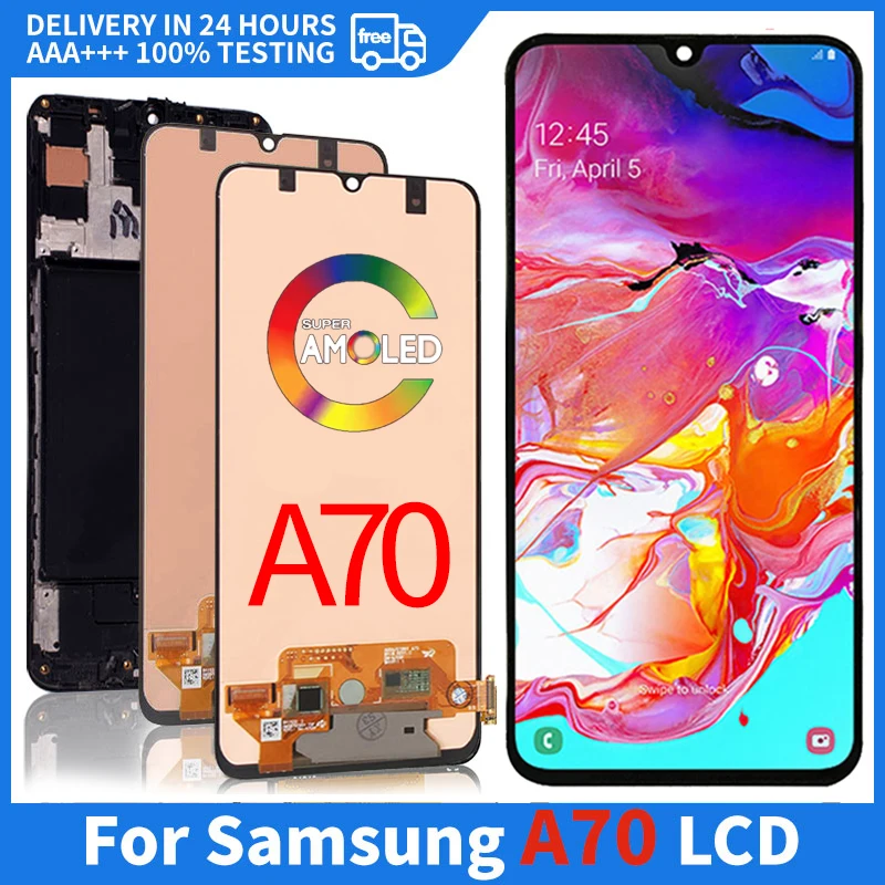 

Amoled мобильный телефон экраны для Samsung Galaxy A70 A705 A705F ЖК-дисплей Сенсорная Замена с рамкой