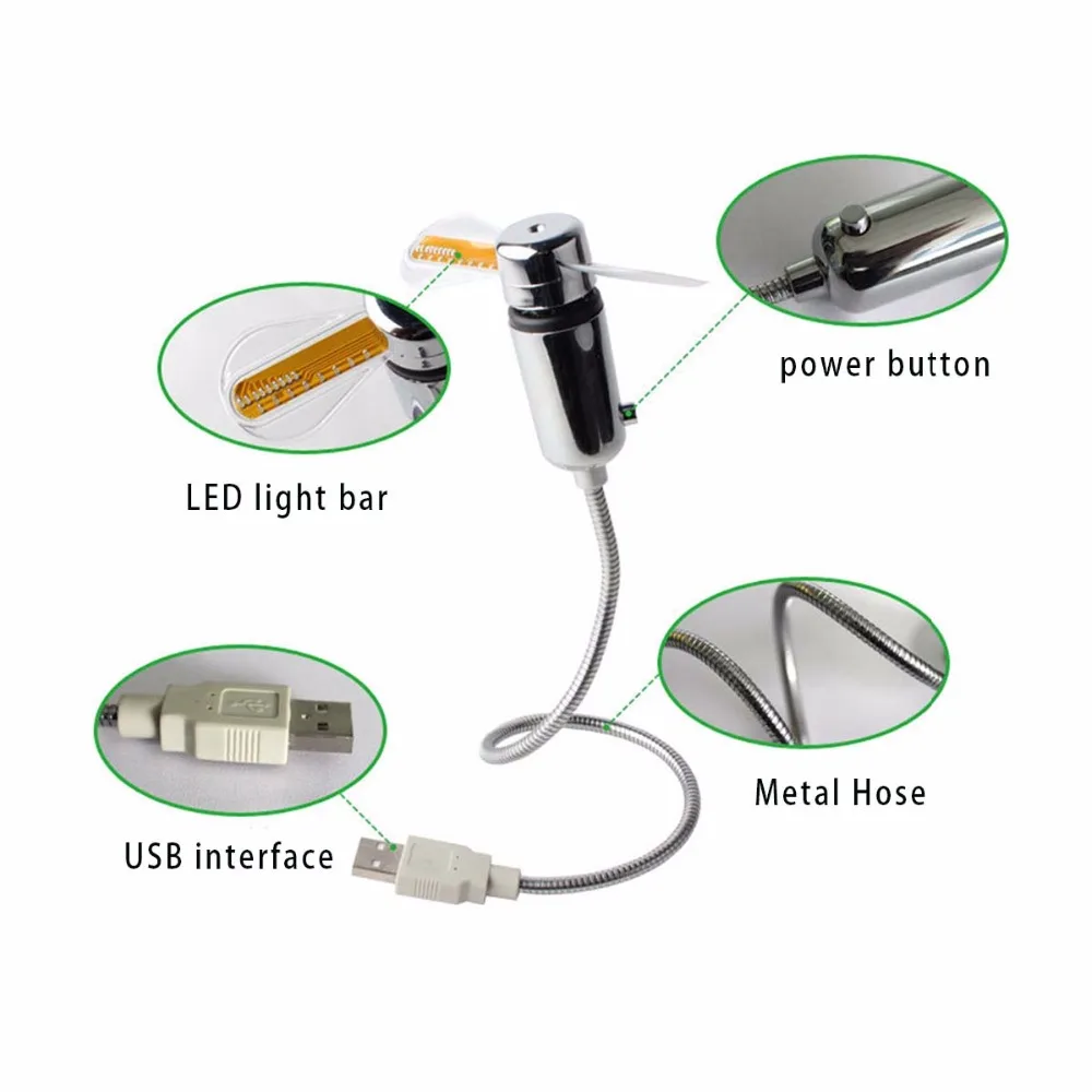 Гибкий мини-usb вентилятор гаджеты на гибкой ножке светодиодная часы прохладное