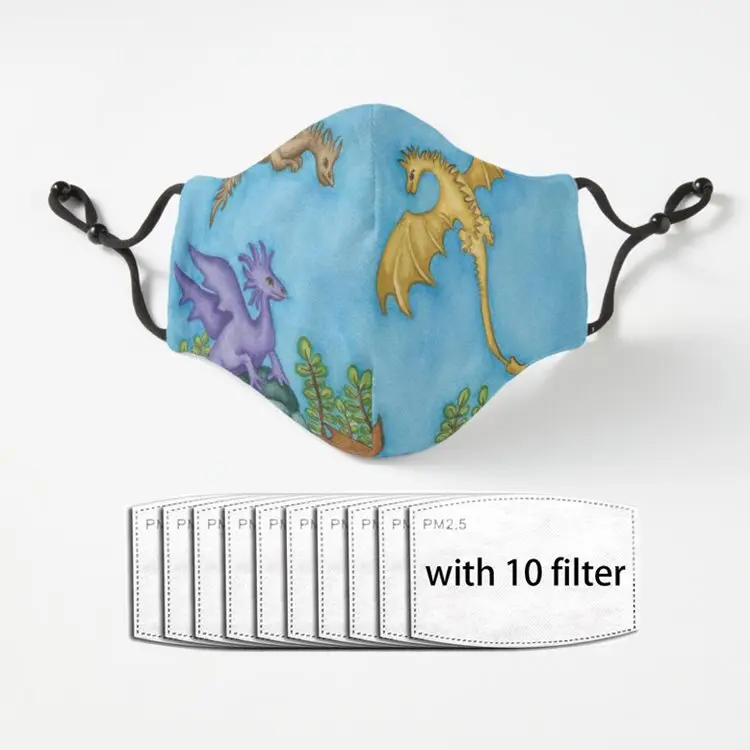 Драконы Обучающие летать забавная маска для рта и лица регулируемая дешевая