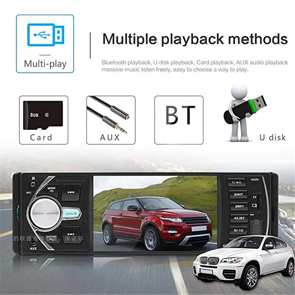 1 Din 4022D FM радио Авто Аудио Стерео Bluetooth автомобильные Радио авторадио Поддержка