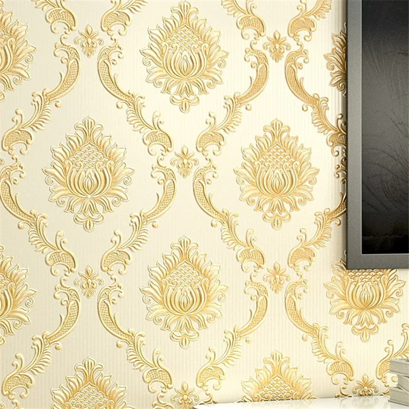 Beibehang тисненые европейские шелковые обои Дамаск для украшения гостиной