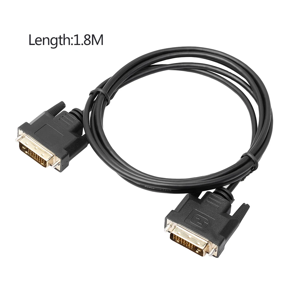 

Universal 1.8M/3M/5M DVI D to DVI-D Gold Male 24+1 Pin Dual Link TV Cable Perfect for TFT Monitor Black Bundle 1 Polybag ONLENY