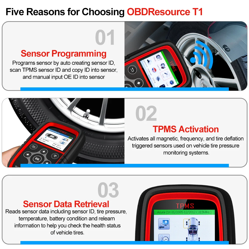 Система мониторинга давления в шинах obdresources T1 диагностический сканер OBD2 TPMS