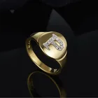 Реальные 925 пробы серебряные кольца ювелирные украшения Прямая поставка (дропшиппинг); Модные A-Z Начальная буква кольцо для мужчин и женщин с цирконом камни
