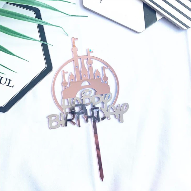 1 шт. украшение торта принадлежности для выпечки акриловый замок Топпер с днем