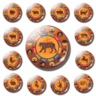 Магнитные наклейки на холодильник в виде китайского знака зодиака, подарок, мышь, крупный рогатого скота, тигр, кролик, длинная змея, лошадь, овца, обезьяна, курица, собака, свинья