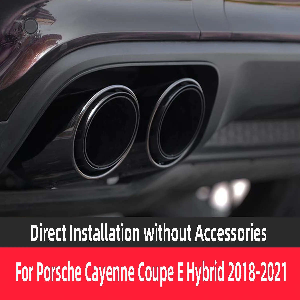 

For Porsche Cayenne E Hybrid 9YA 2019 2020 2021 Car Gift New Glossy Black Stainless Steel Rear Exhaust Pipes Muffler Tail Tip