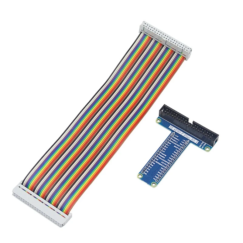 

T Type RPi GPIO Breakout Expansion Board +20cm FC40 40Pin Flat Ribbon Cable for Raspberry Pi 3 2 Model B