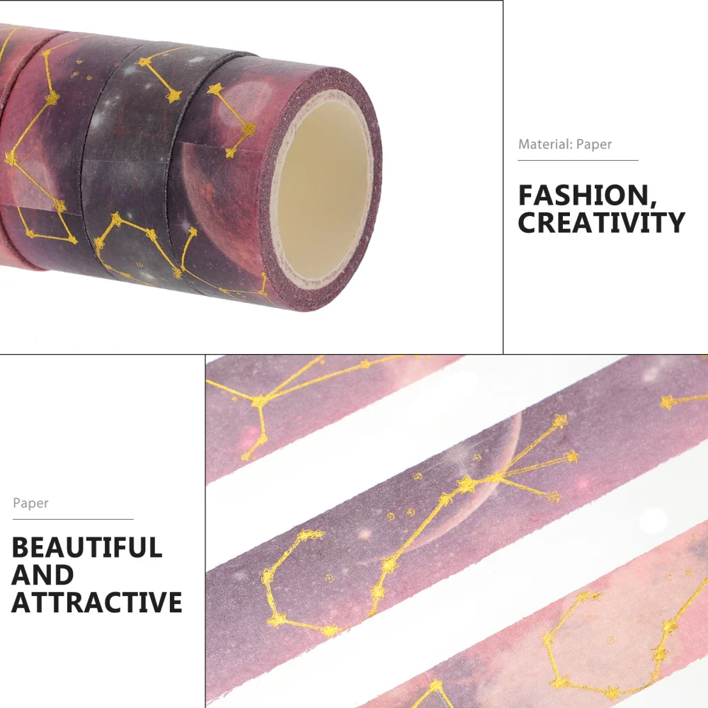 

4 Rolls Delicate Night Sky Masking Tapes Paper Tapes for DIY Scrapbook